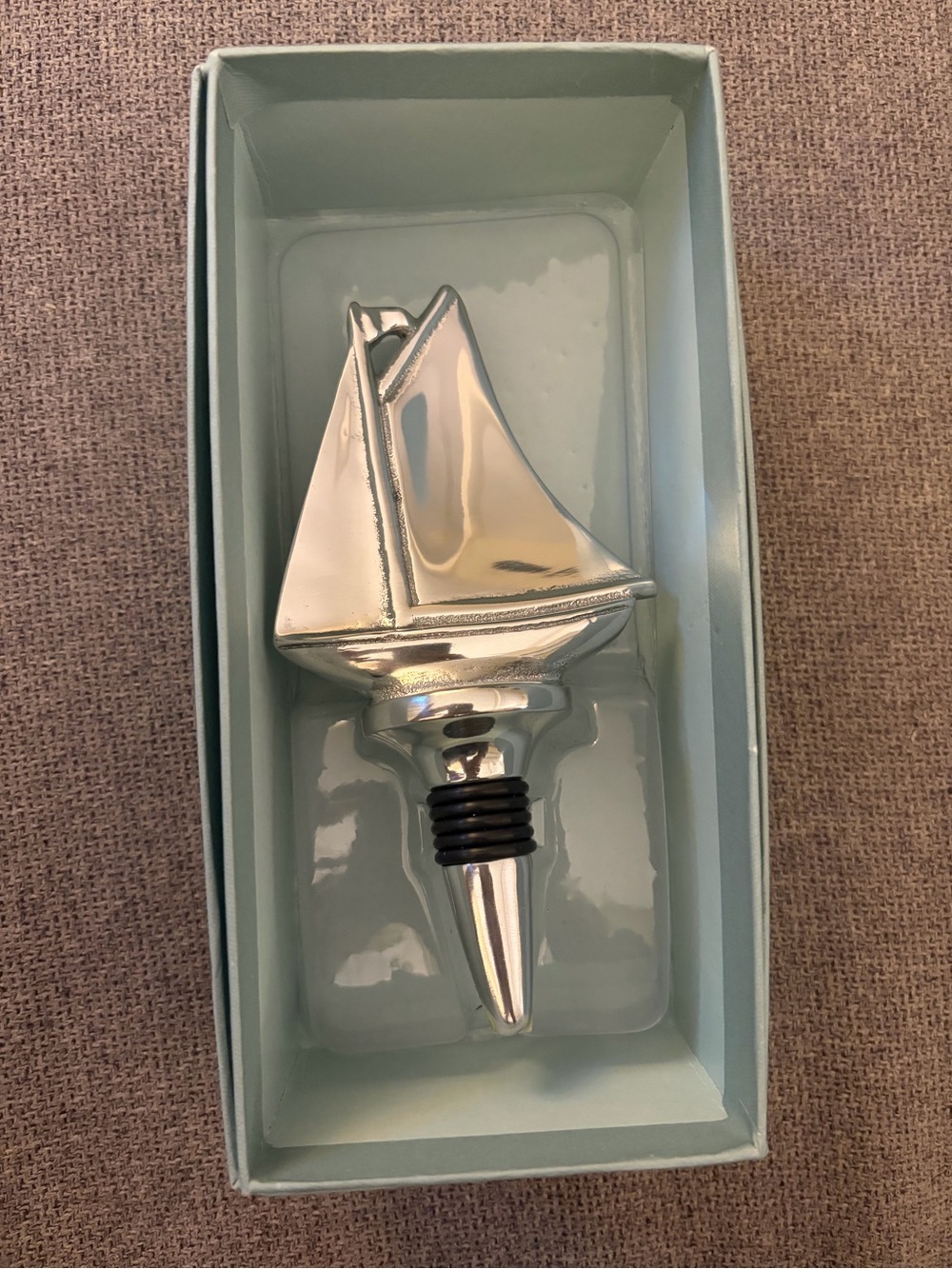 Mariposa Silver Sailboat Wine Bottle Stopper